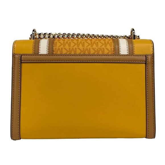 NEW Michael Kors Whitney Medium PVC Flap Chain Shoulder Bag Golden Rod Handbag - Picture 2 of 6